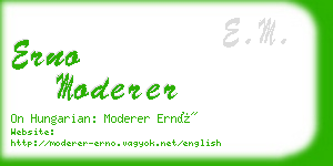 erno moderer business card